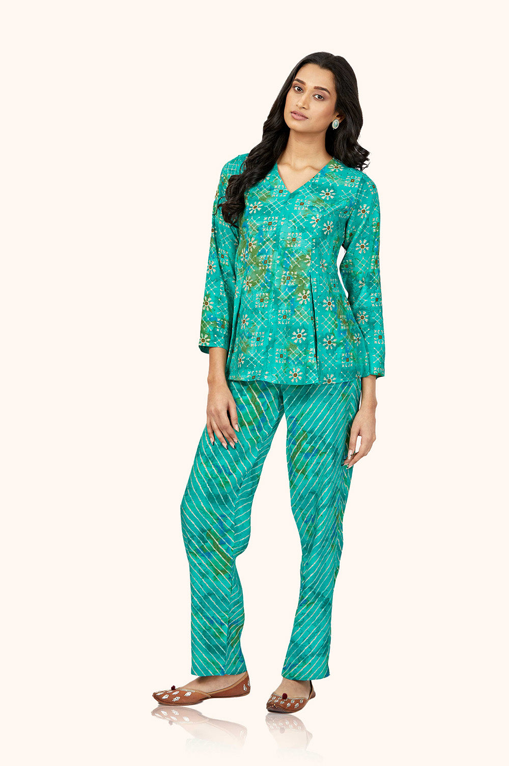 Green Peplum Pant Co-ord Set