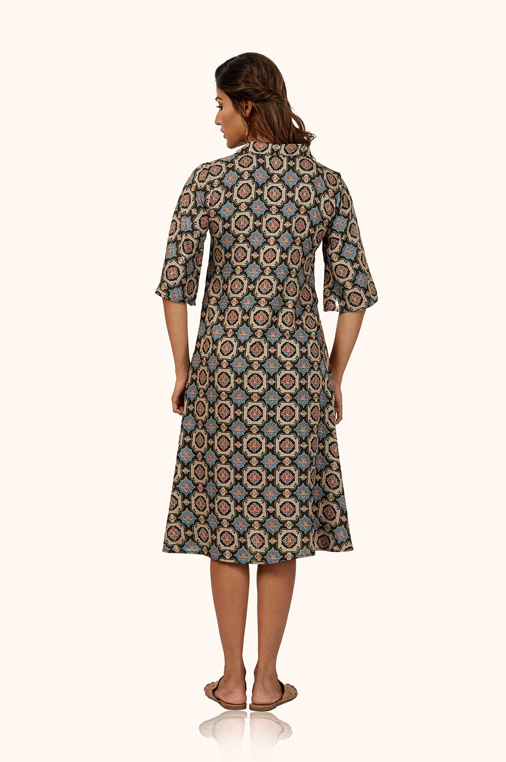 Discharge Print A-Line Dress