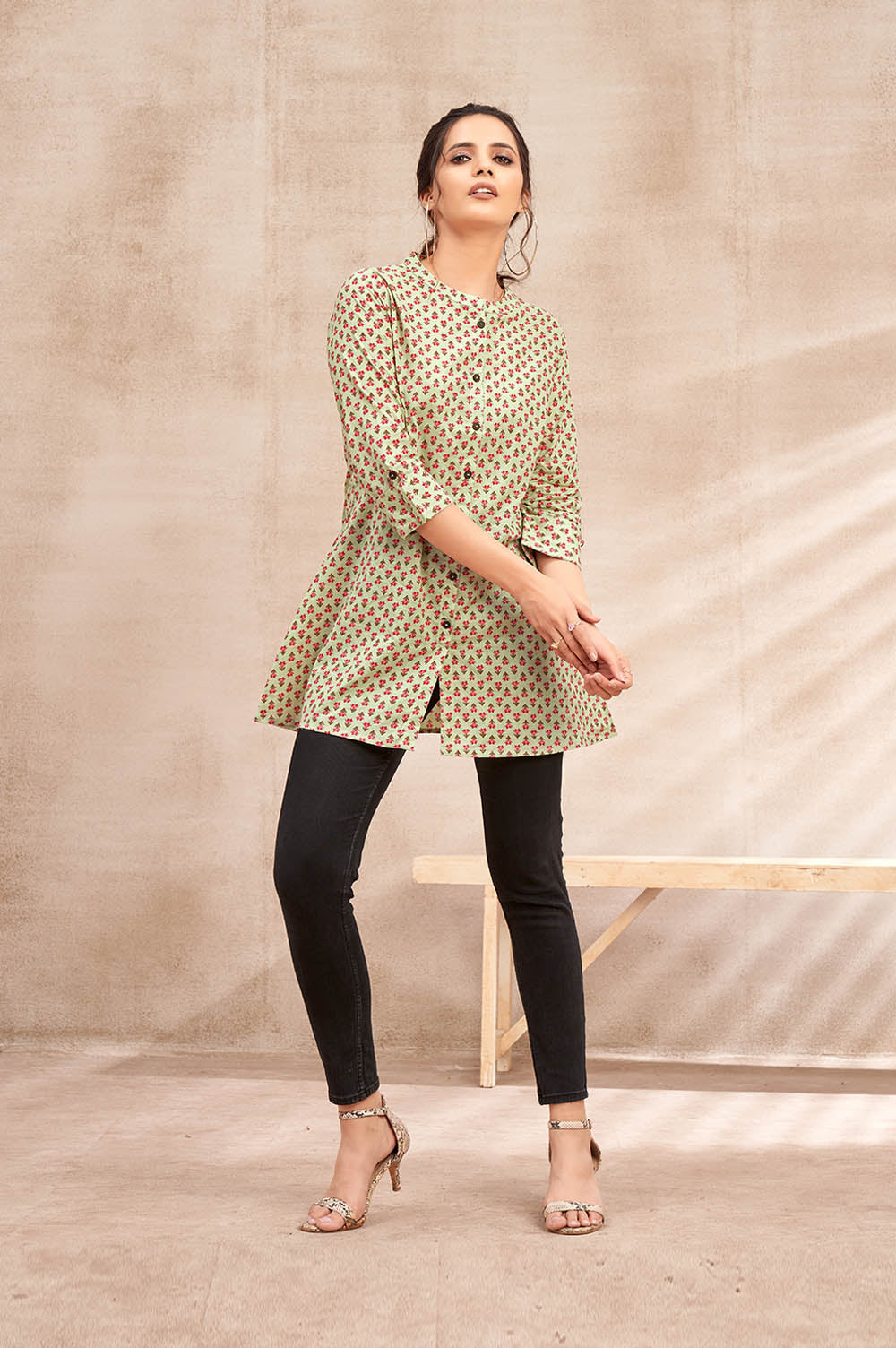Pristine Green Heritage Kurti