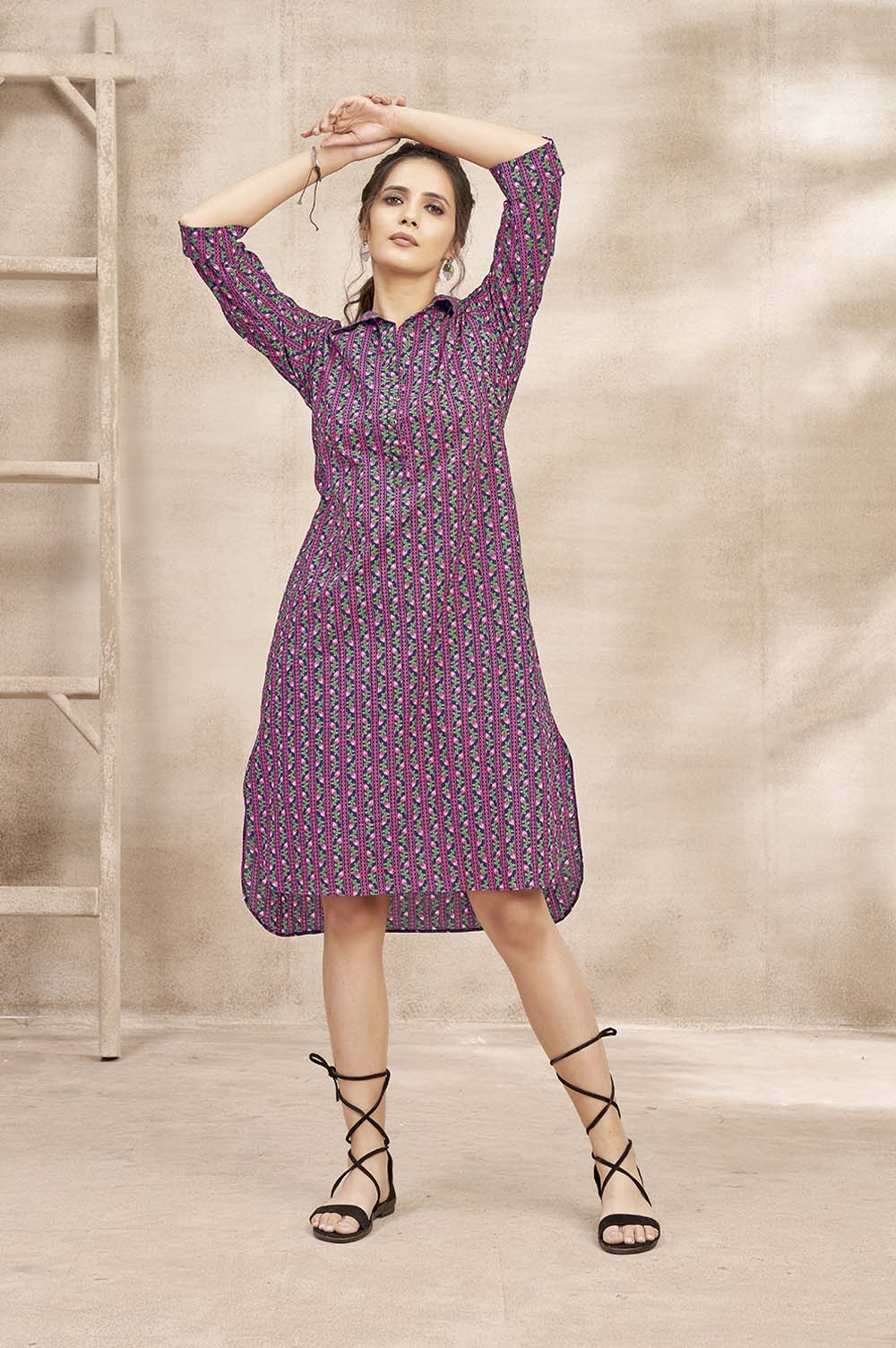 Kurta-style Red Dress