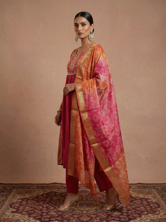 Dresoul Chinnon Embroidered Kurta Set