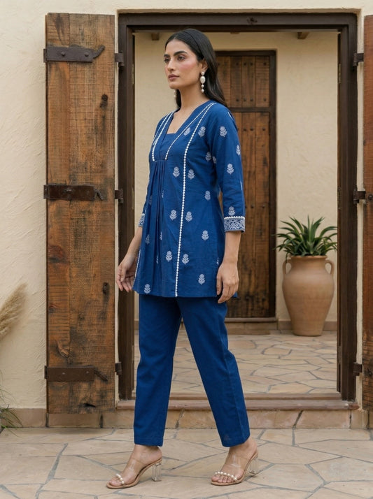 Dresoul Pure Cotton Embroidered Co-Ord Set