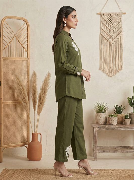 Dresoul Pure Cotton Embroidered Co-Ord Set