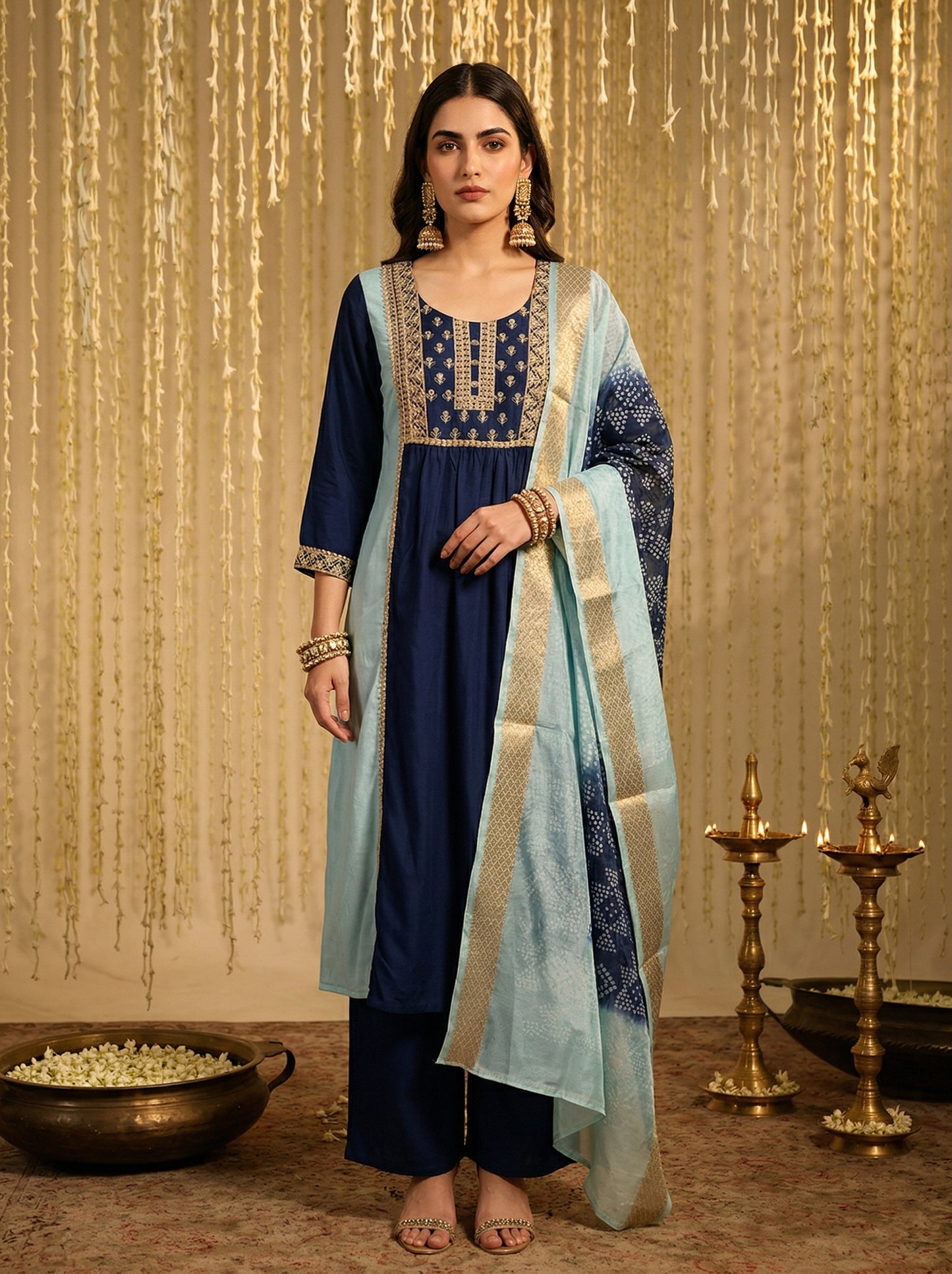 Dresoul Chinnon Embroidered Kurta Set