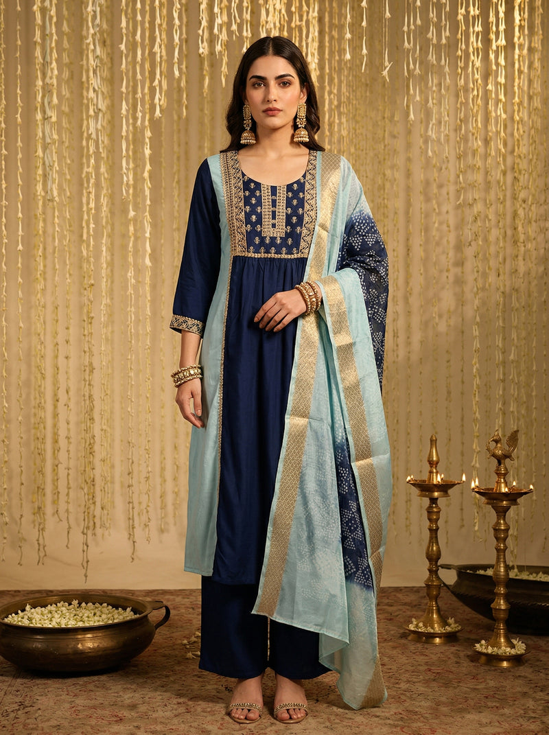 Dresoul Chinnon Embroidered Kurta Set