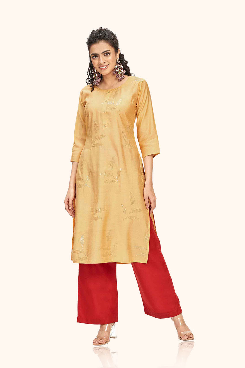Sunshine Yellow Straight Cut Kurta