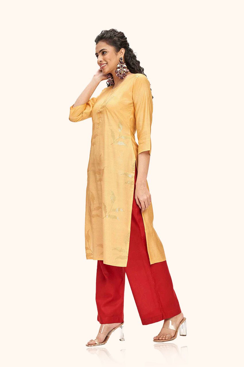 Sunshine Yellow Straight Cut Kurta