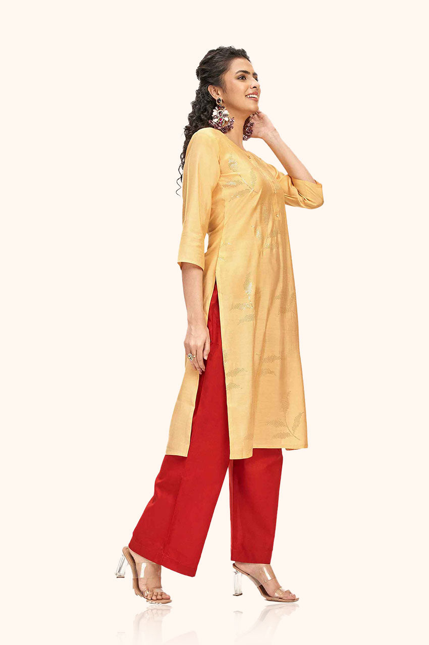 Sunshine Yellow Straight Cut Kurta