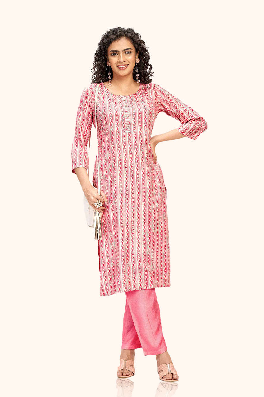 Pink Sequin Embellished Kurta