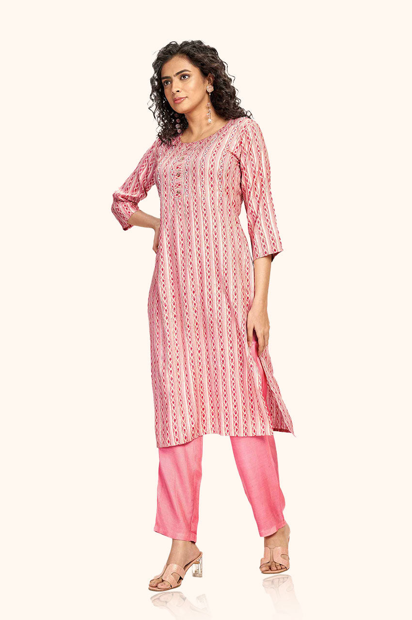 Pink Sequin Embellished Kurta