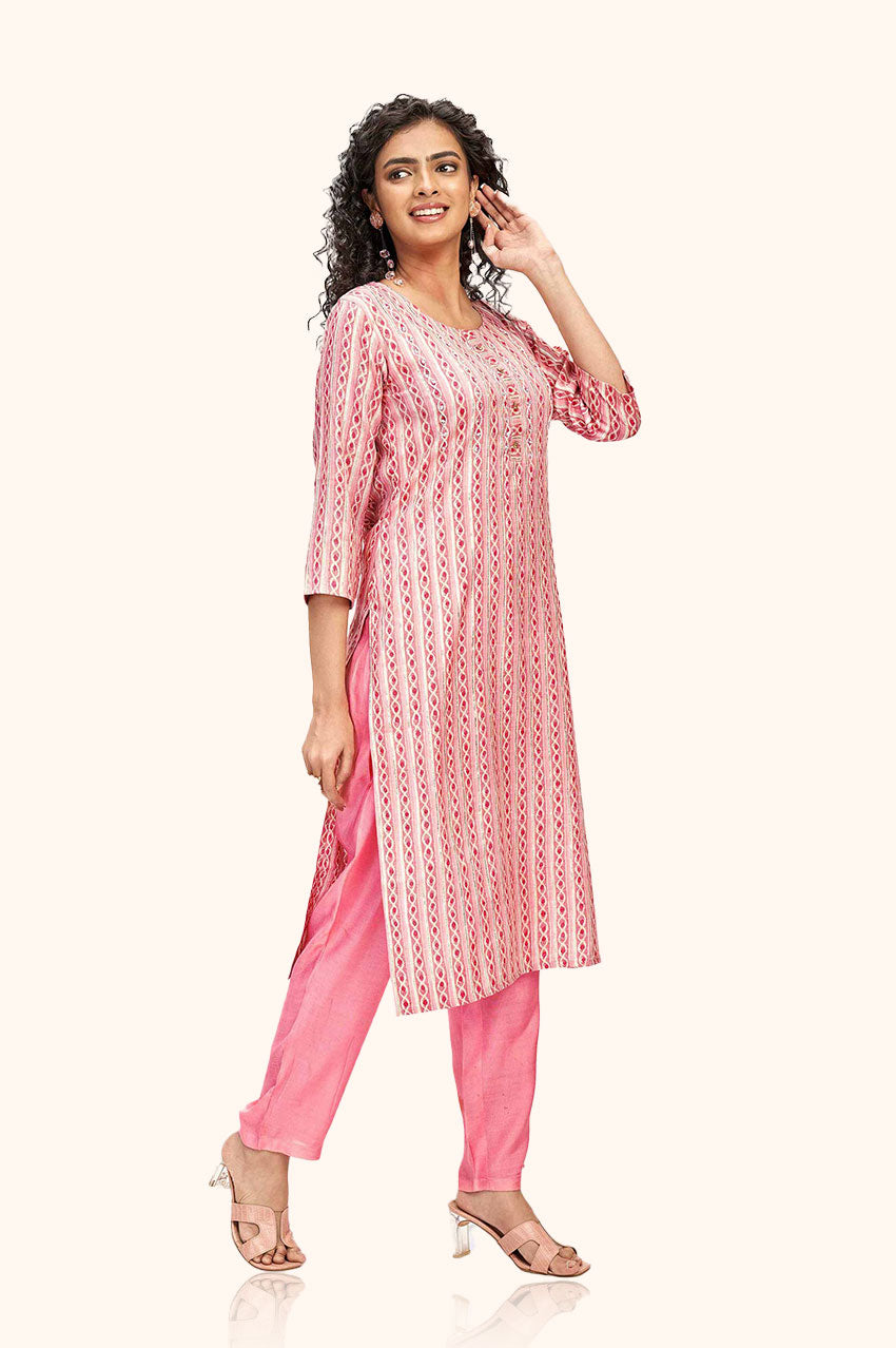 Pink Sequin Embellished Kurta