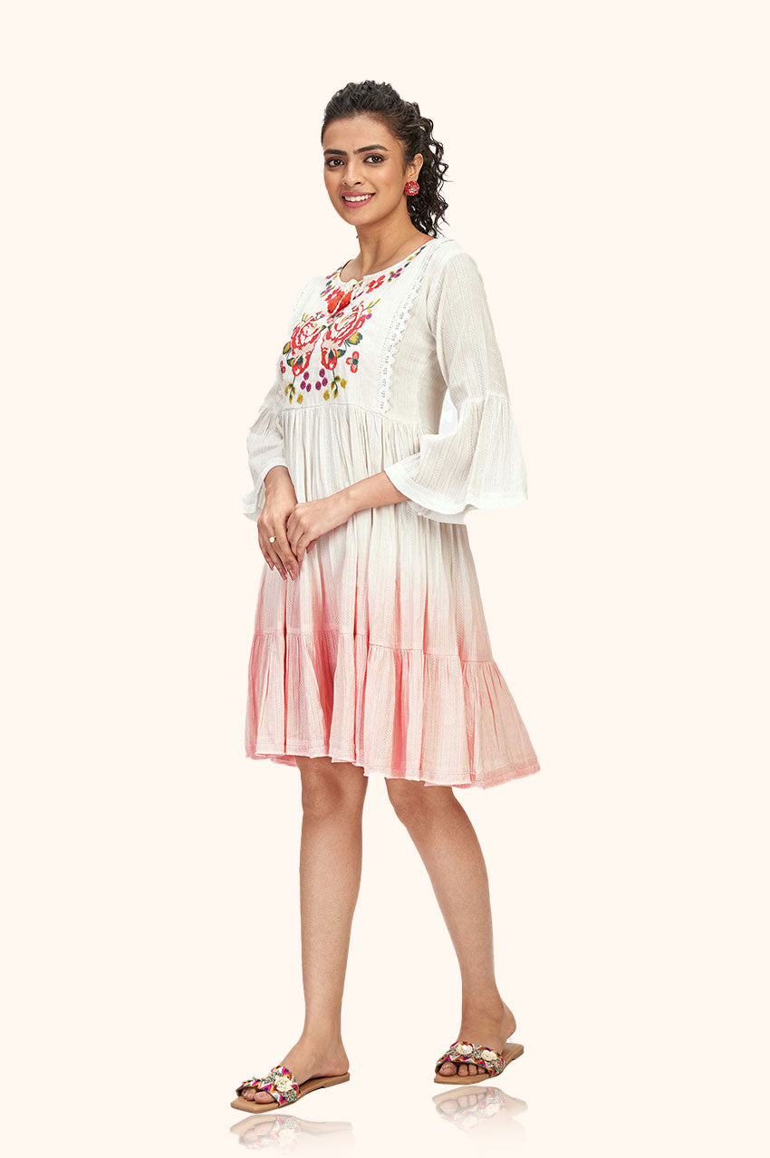 Peach A-line Dress