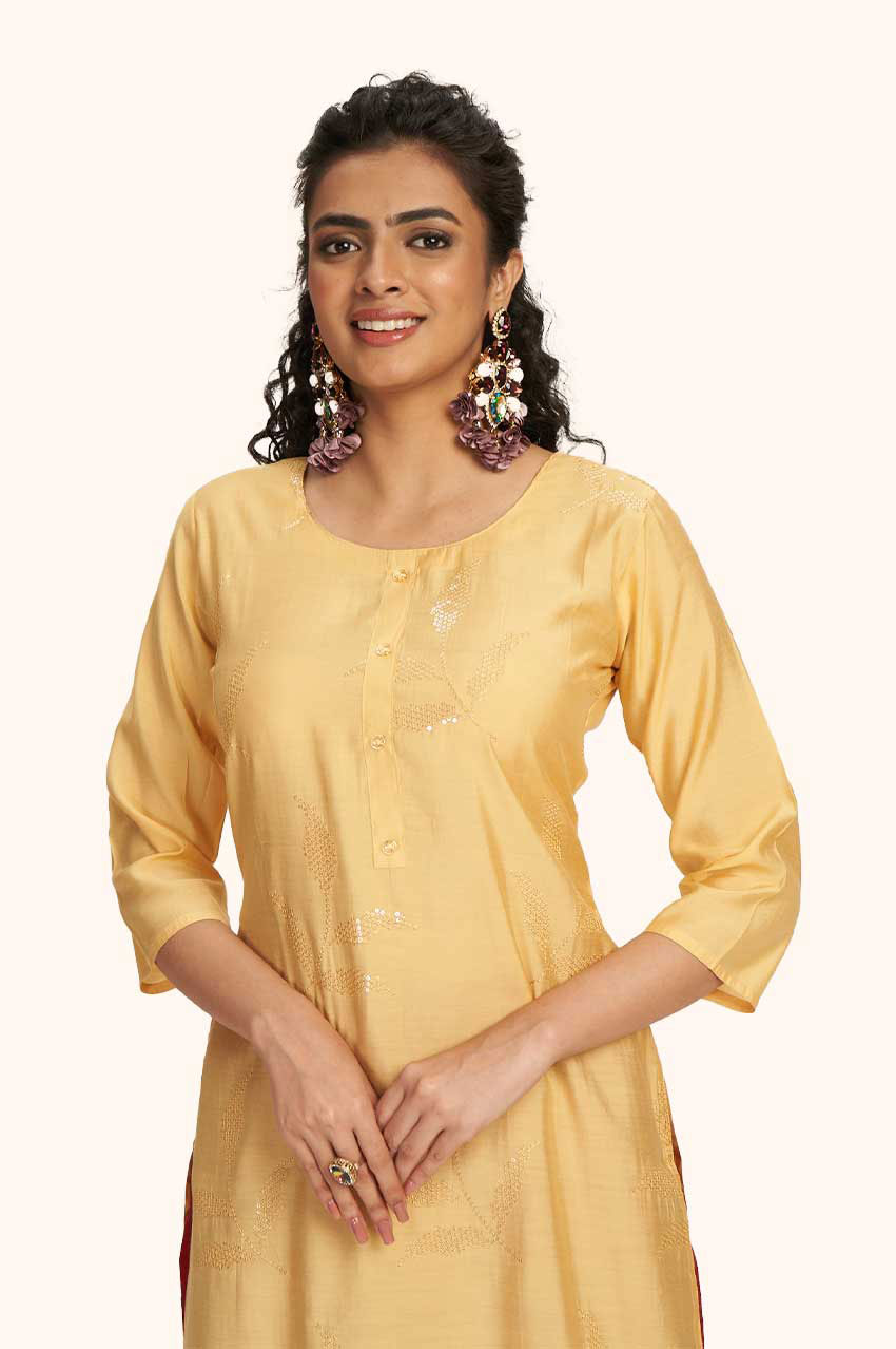 Sunshine Yellow Straight Cut Kurta