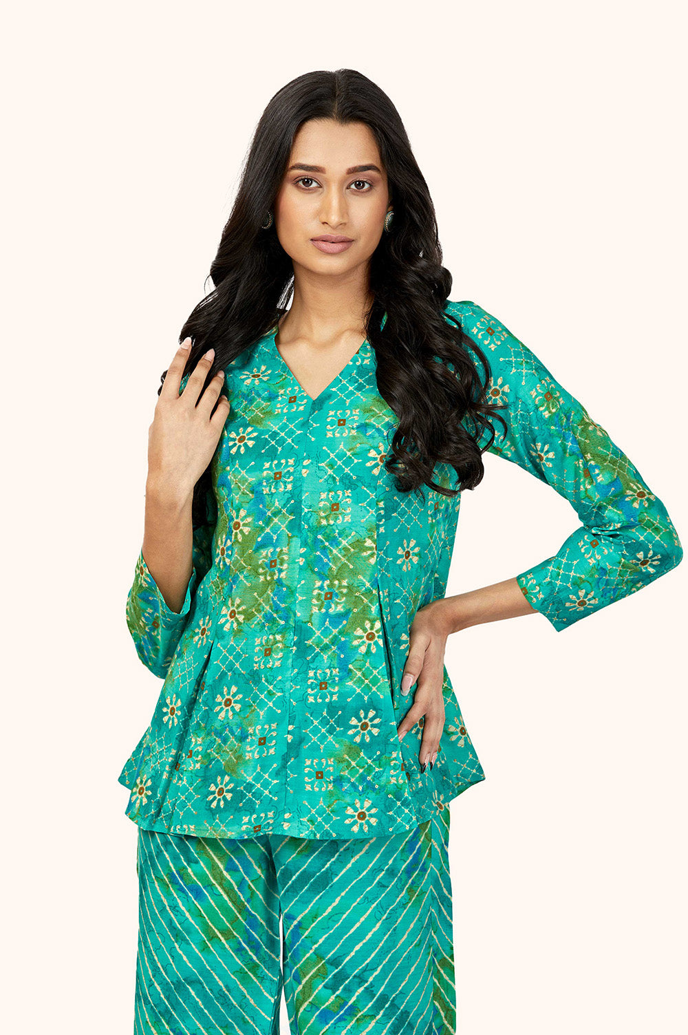 Green Peplum Pant Co-ord Set