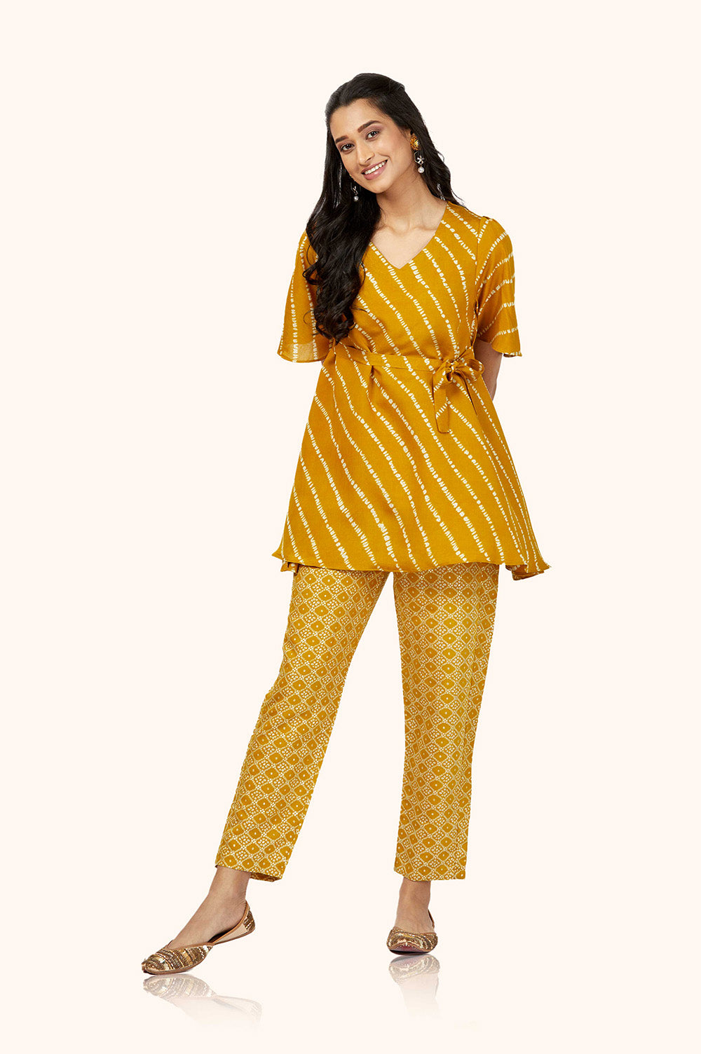 Modal Chanderi Foil Print Co-ord Set