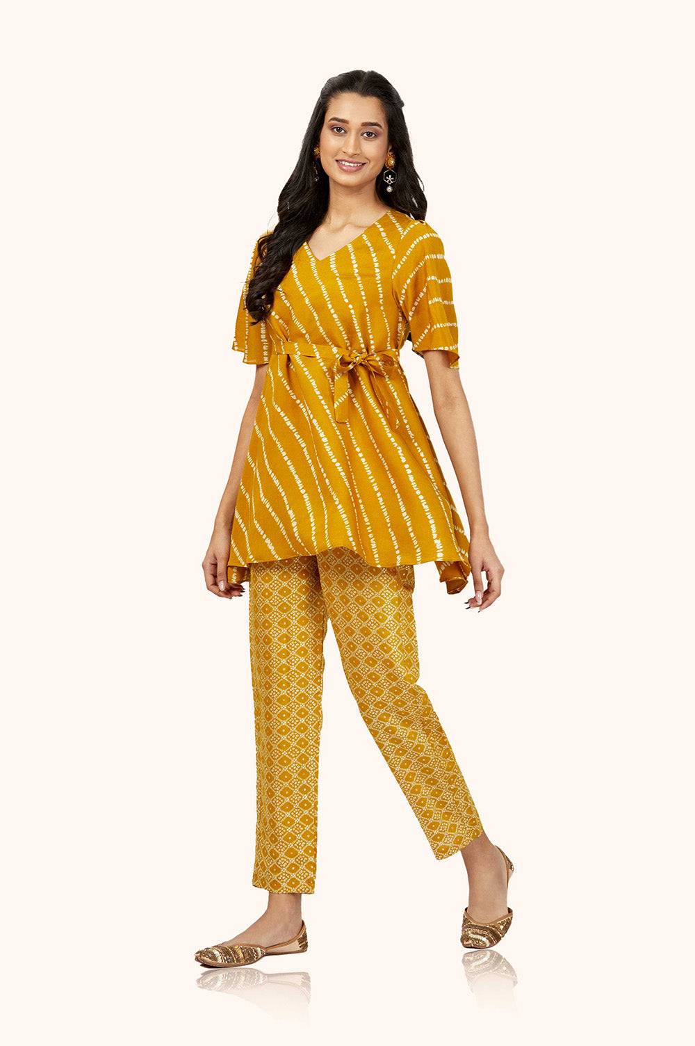 Modal Chanderi Foil Print Co-ord Set