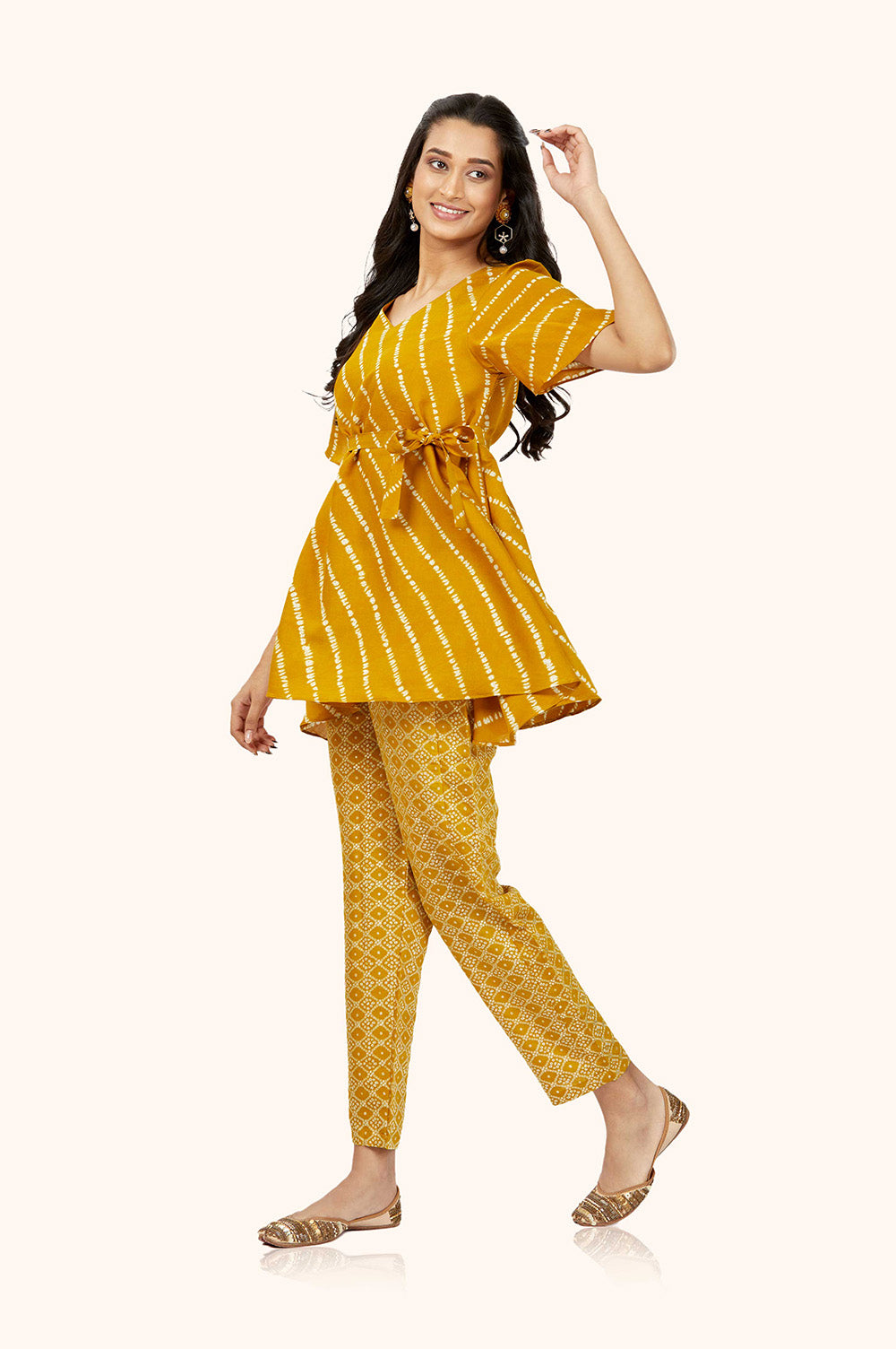 Modal Chanderi Foil Print Co-ord Set