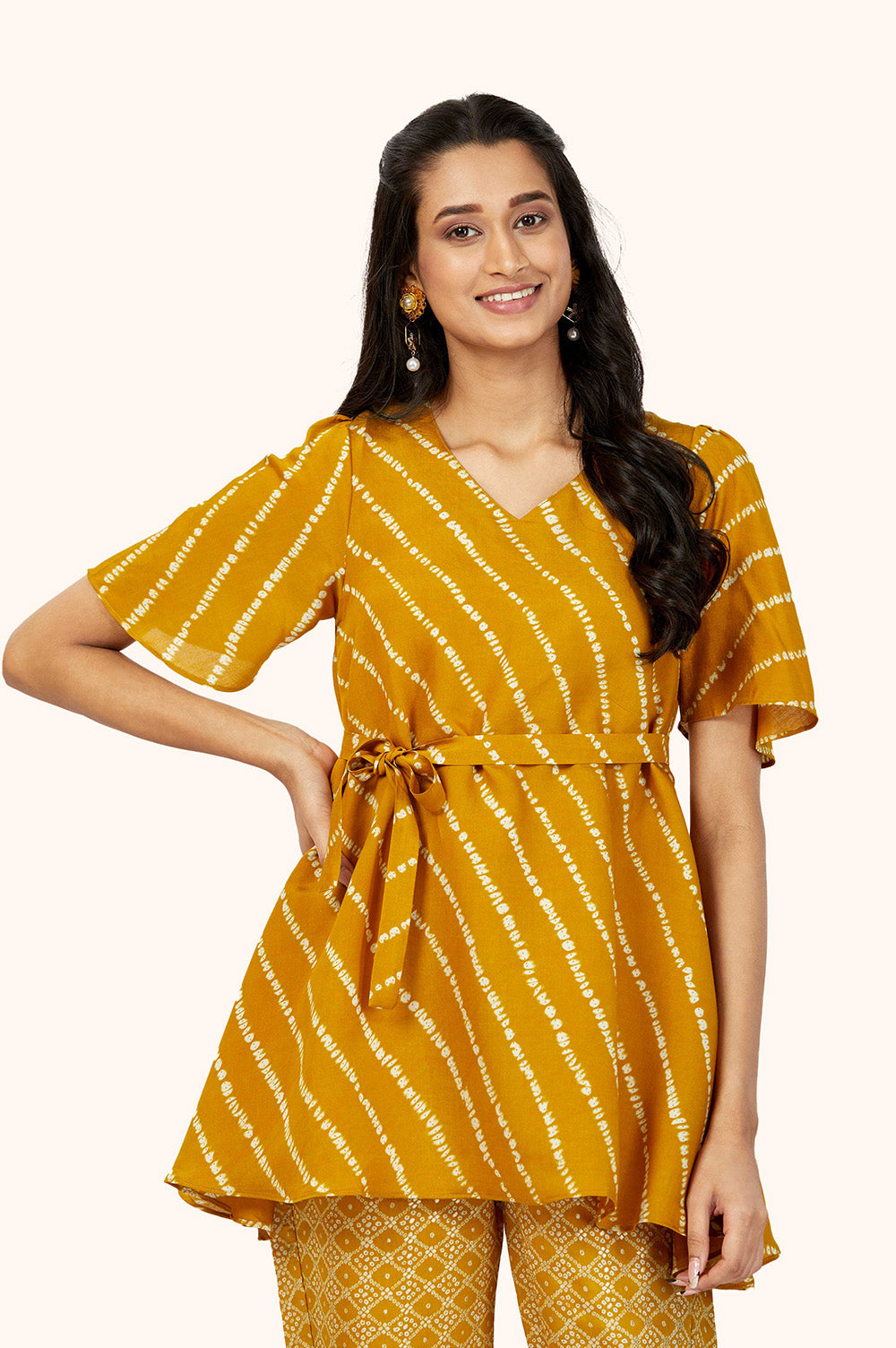 Modal Chanderi Foil Print Co-ord Set