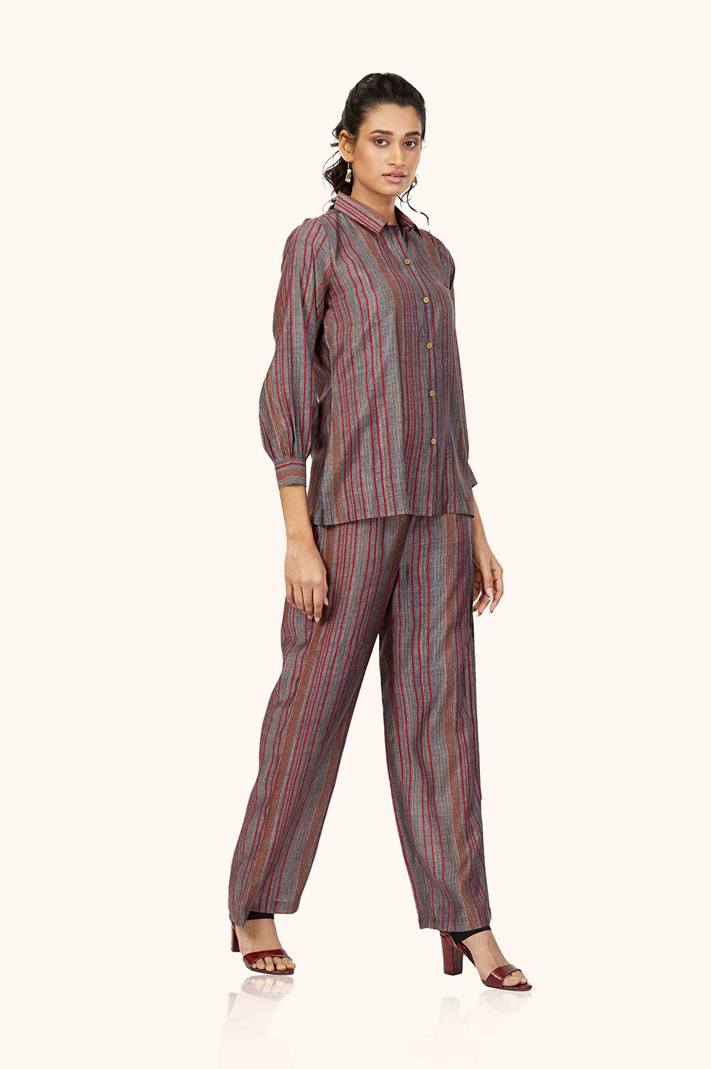 Gray Stripe Co-ord Set