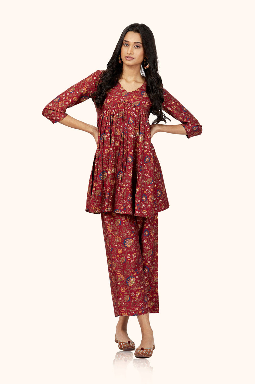 Foil Print Kurta & Pants Set
