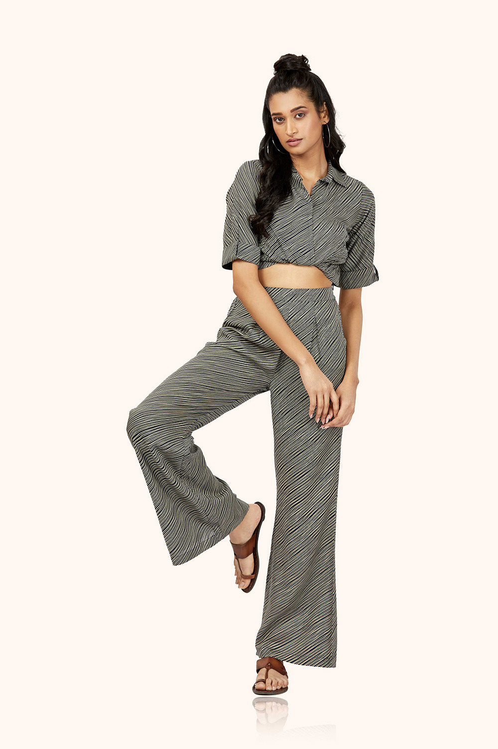 Luxurious Rayon Stripes Co-ord Set