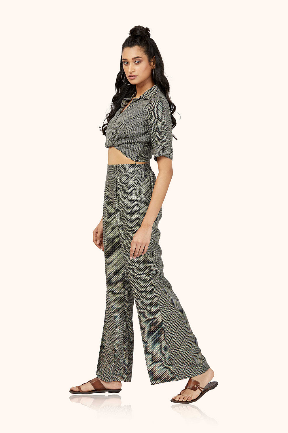 Luxurious Rayon Stripes Co-ord Set