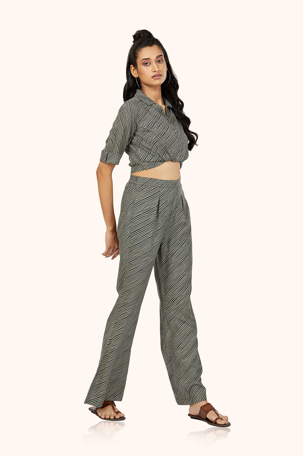 Luxurious Rayon Stripes Co-ord Set