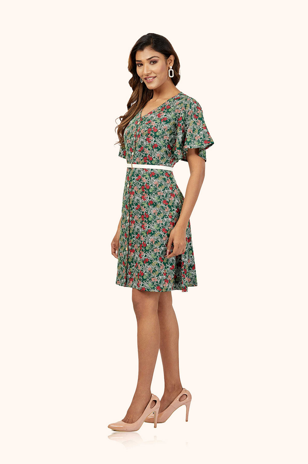 Fierce Leaf Print Dress