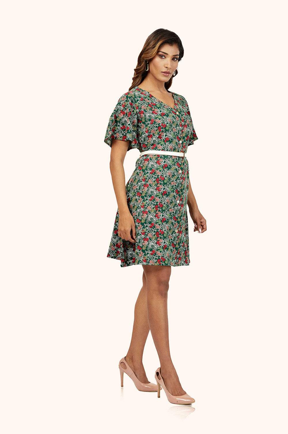 Fierce Leaf Print Dress
