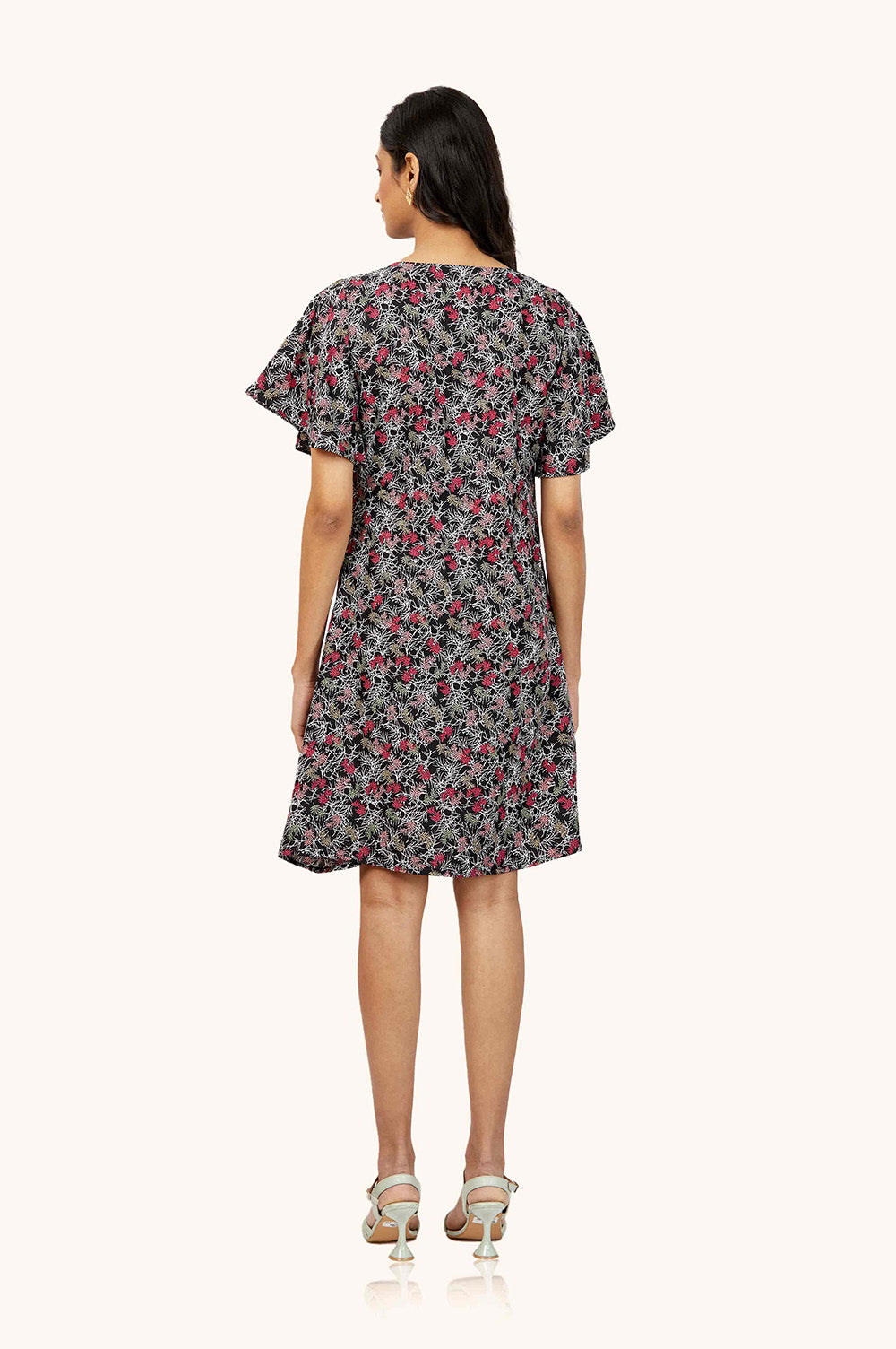 Bold Floral V-Neck Dress