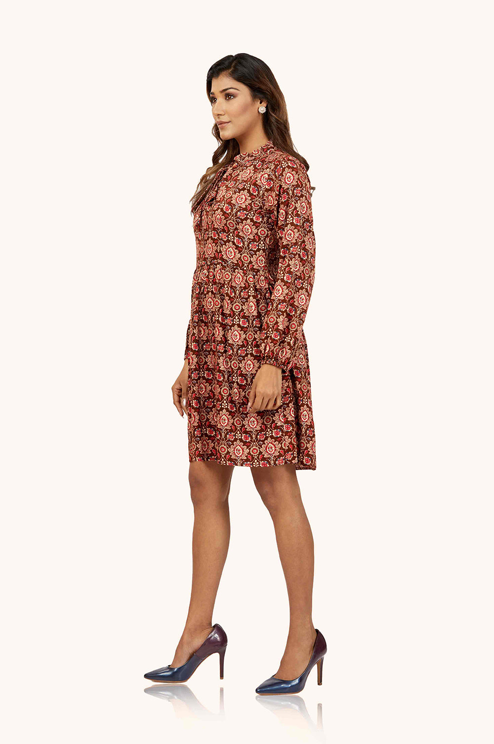 Comfortable Foil Print Midi Dress