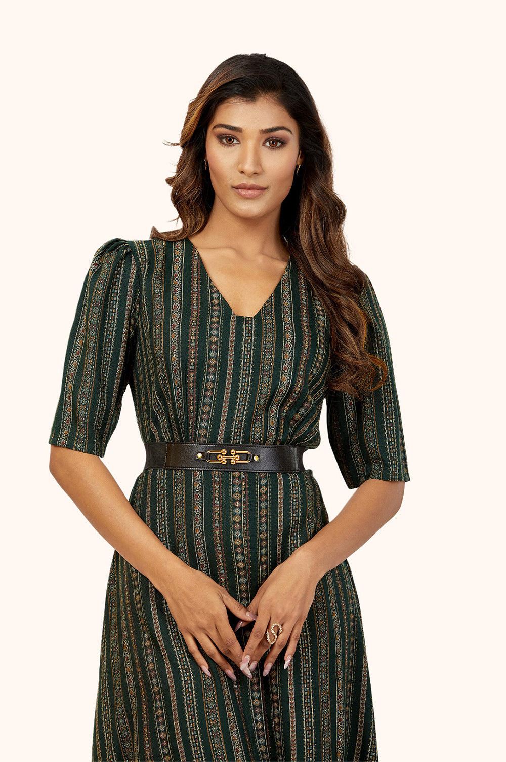 Chic V-Neck Midi Dress