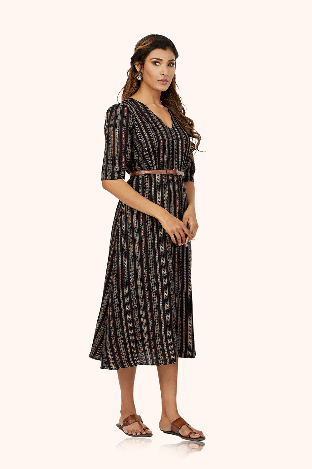 Black V-Neck Shift Dress