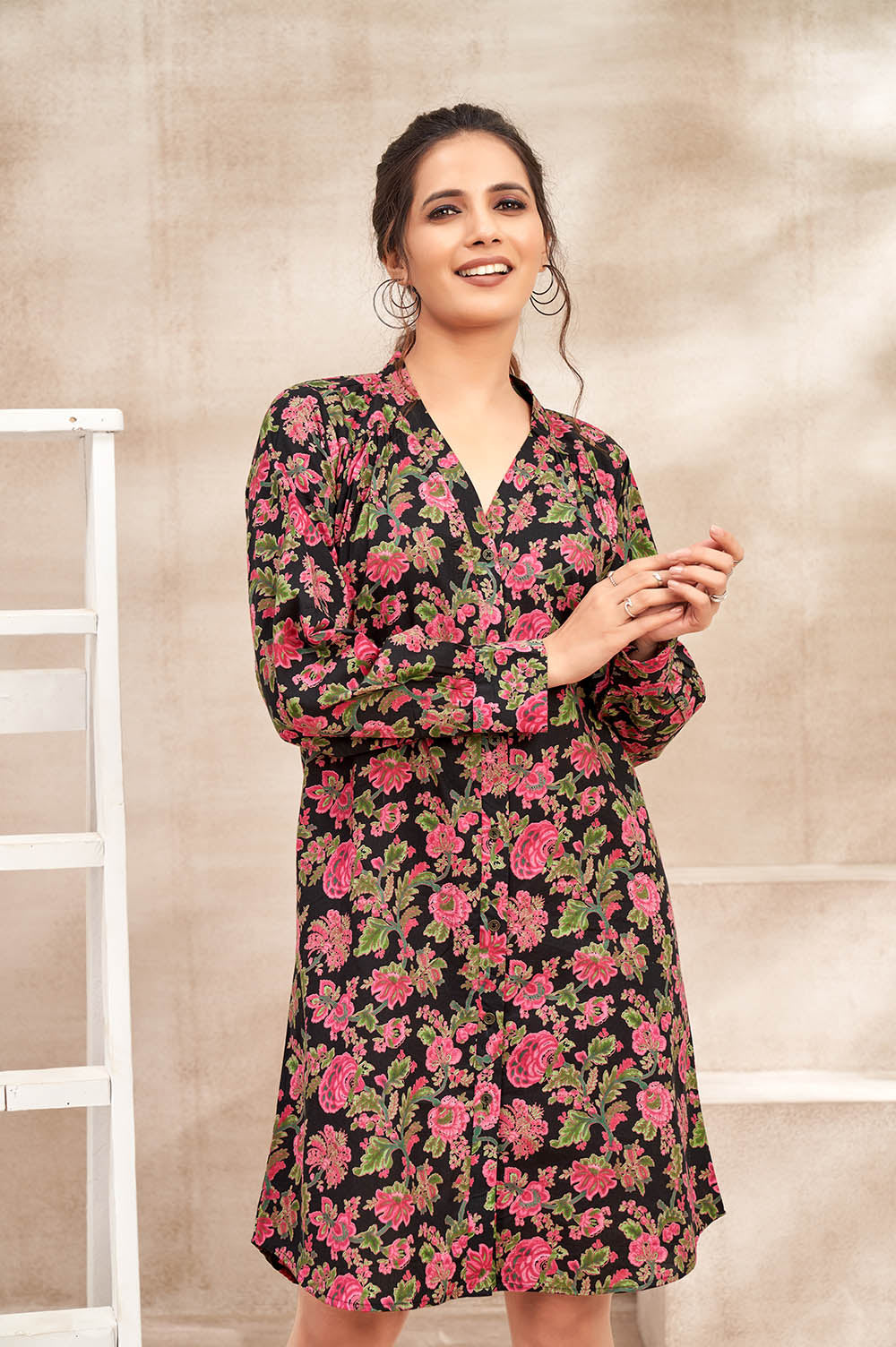 Cotton Black One Piece Dress