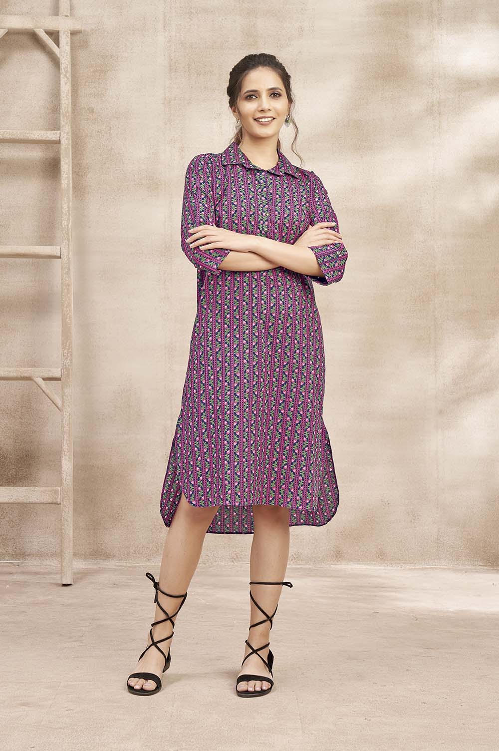 Kurta-style Red Dress