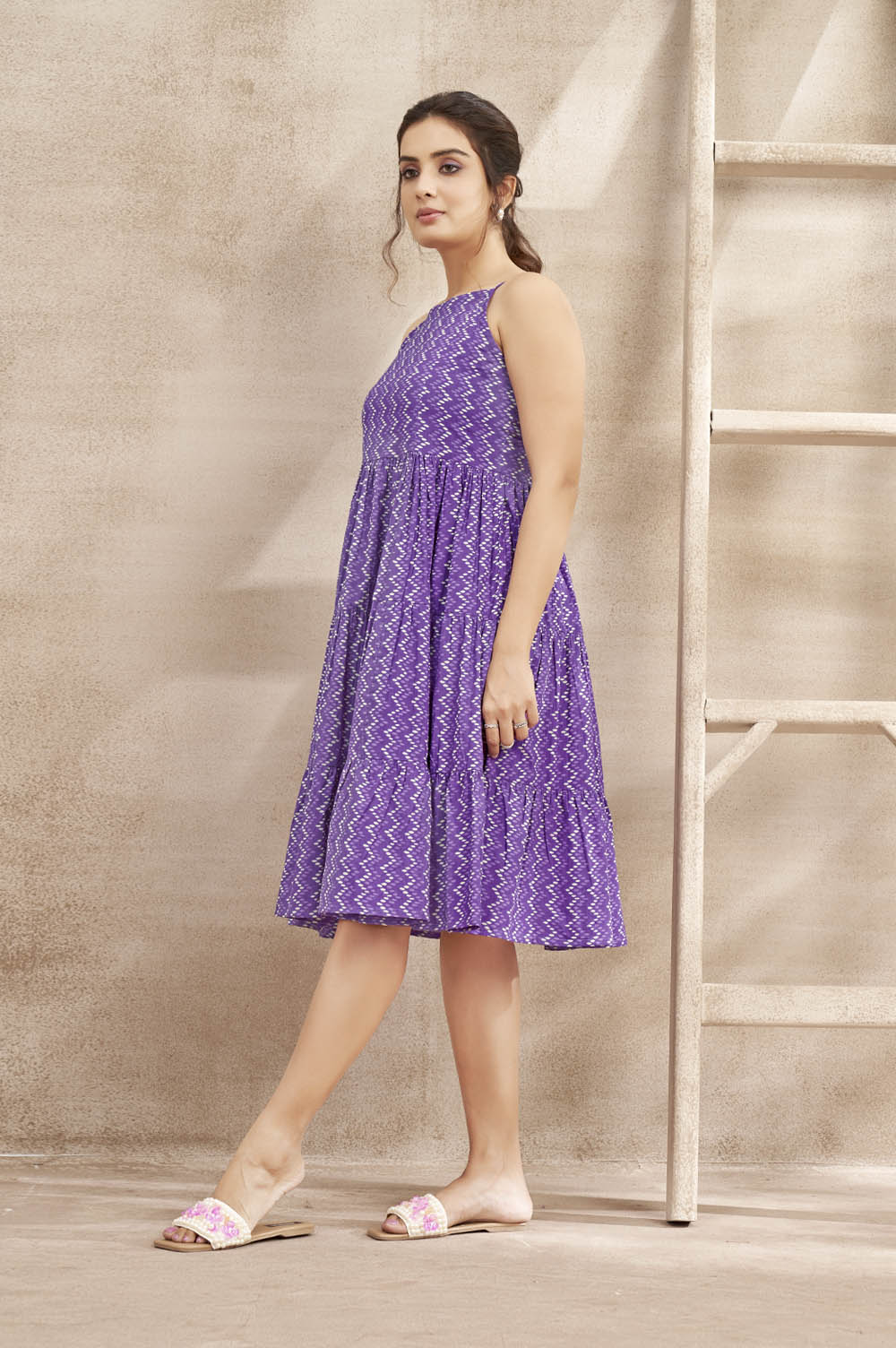 Purple Noodle Strap Dress