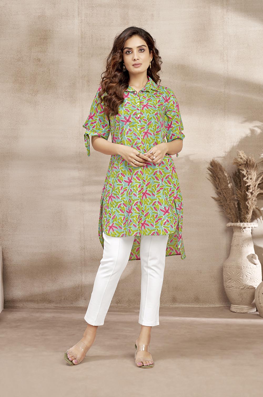 Printed Green Floral Dress