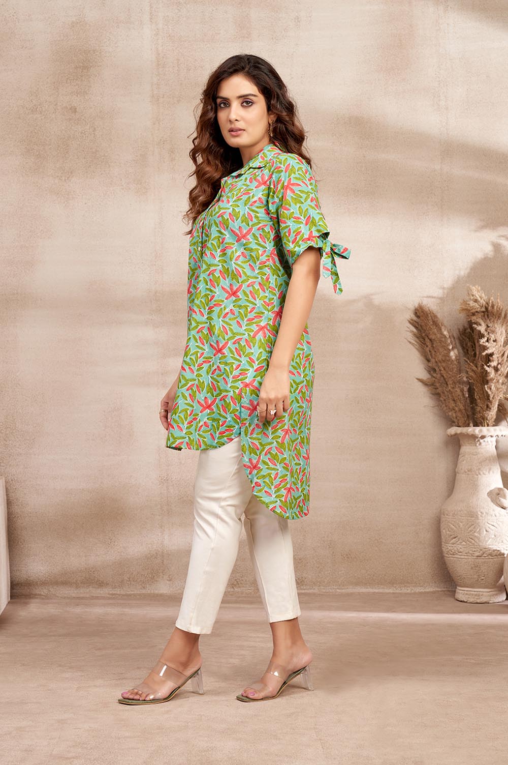 Printed Green Floral Dress