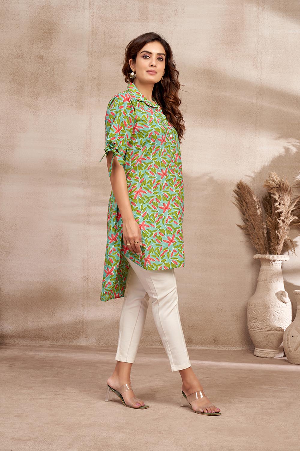 Printed Green Floral Dress