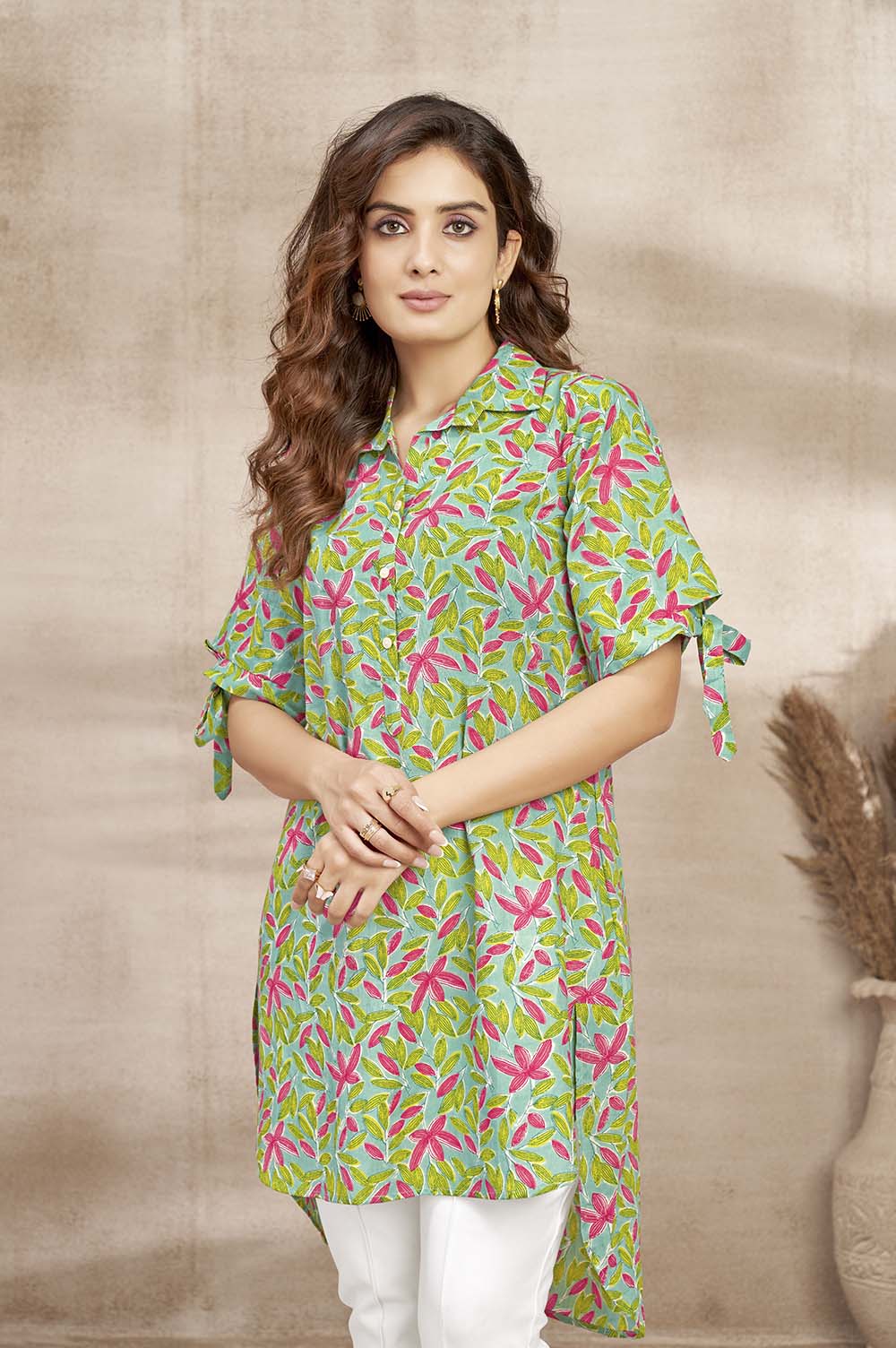 Printed Green Floral Dress