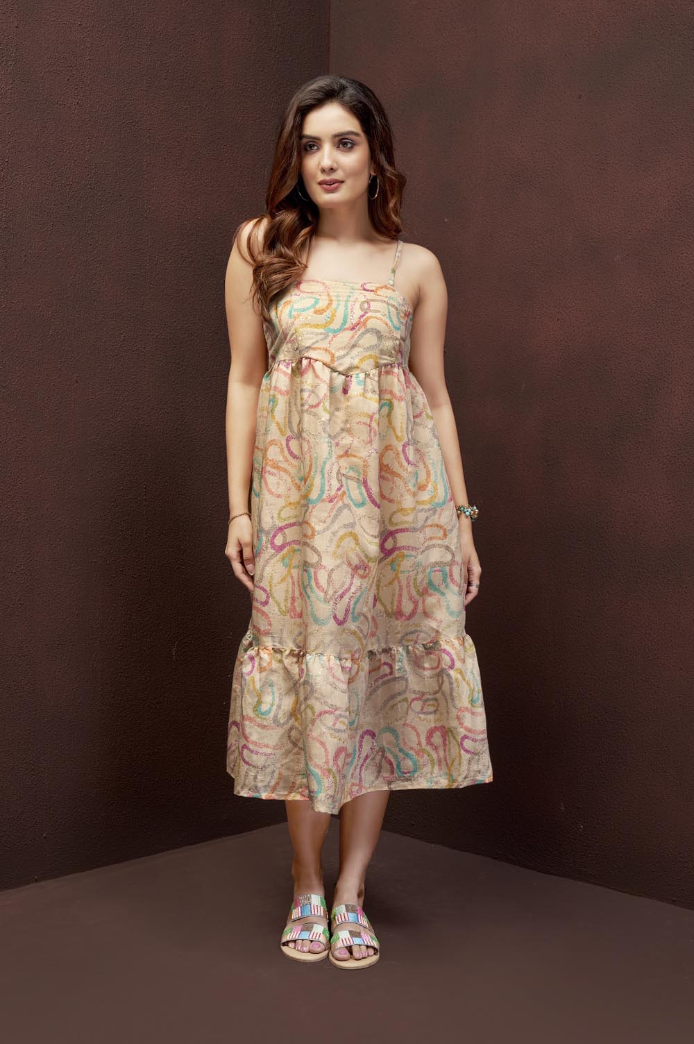 Cream Chanderi Dress