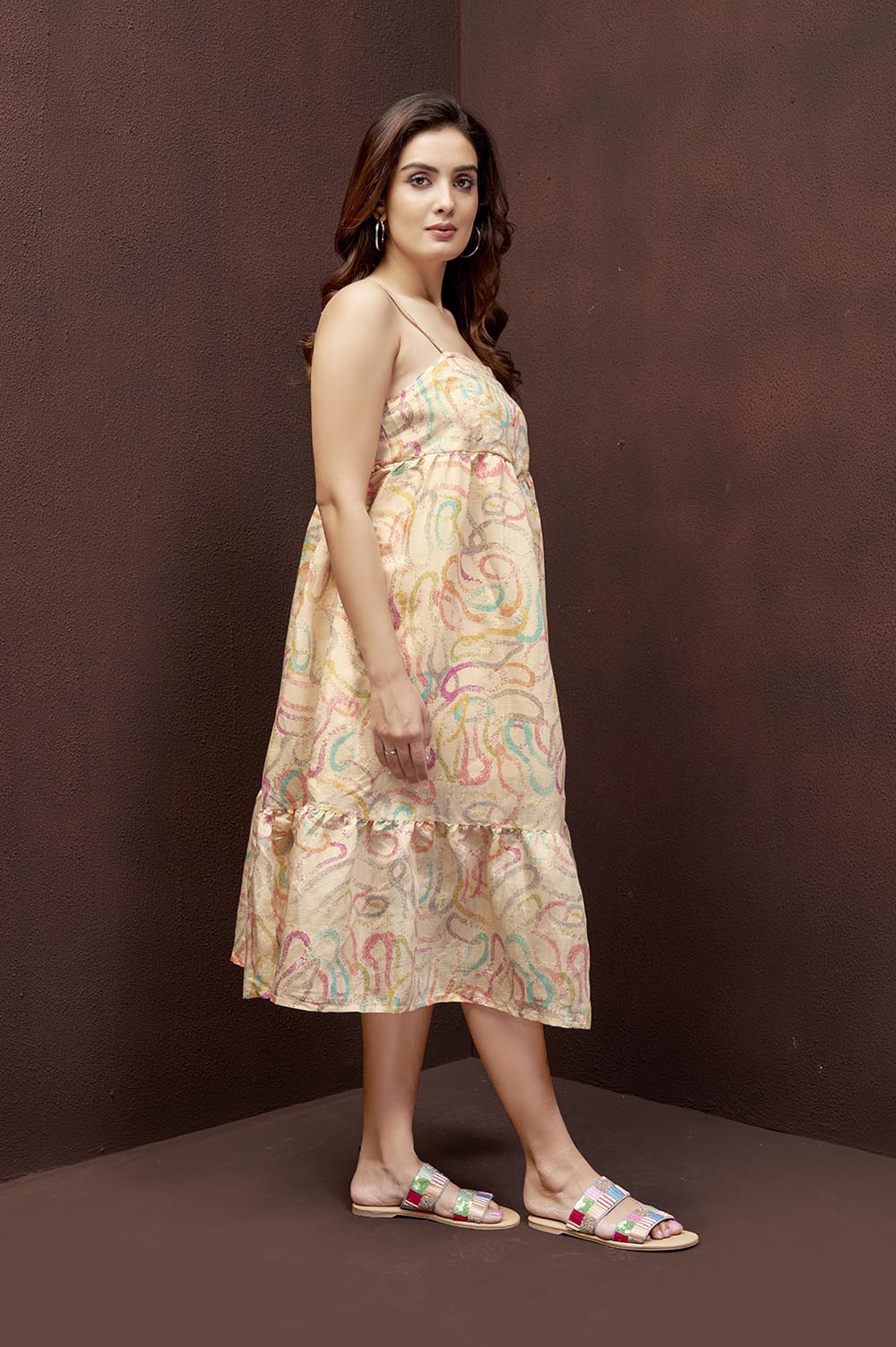 Cream Chanderi Dress