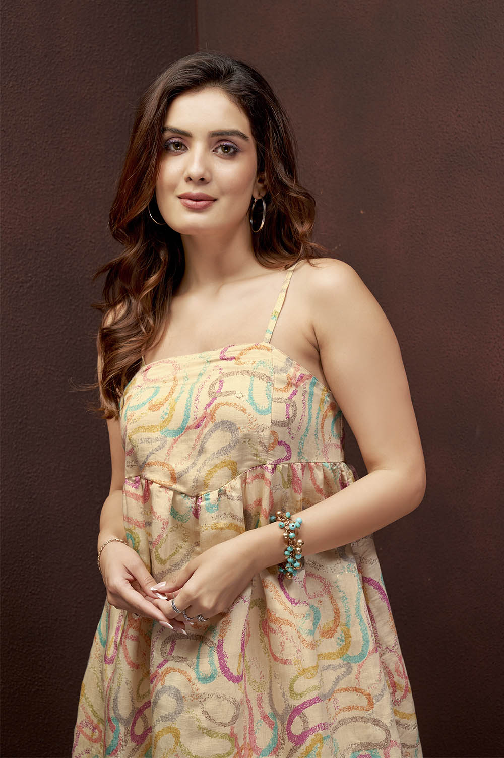Cream Chanderi Dress