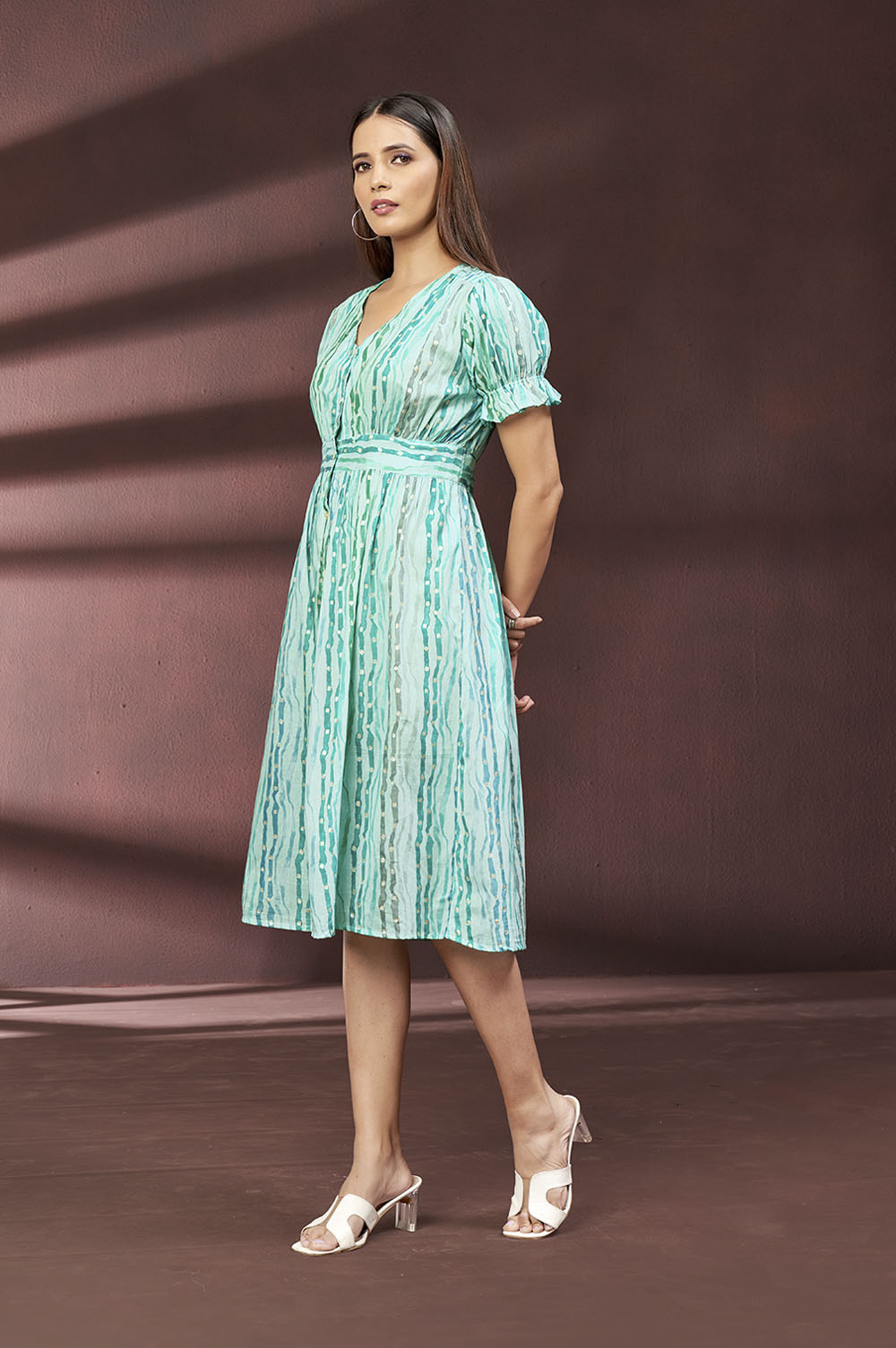 Green Print Dress