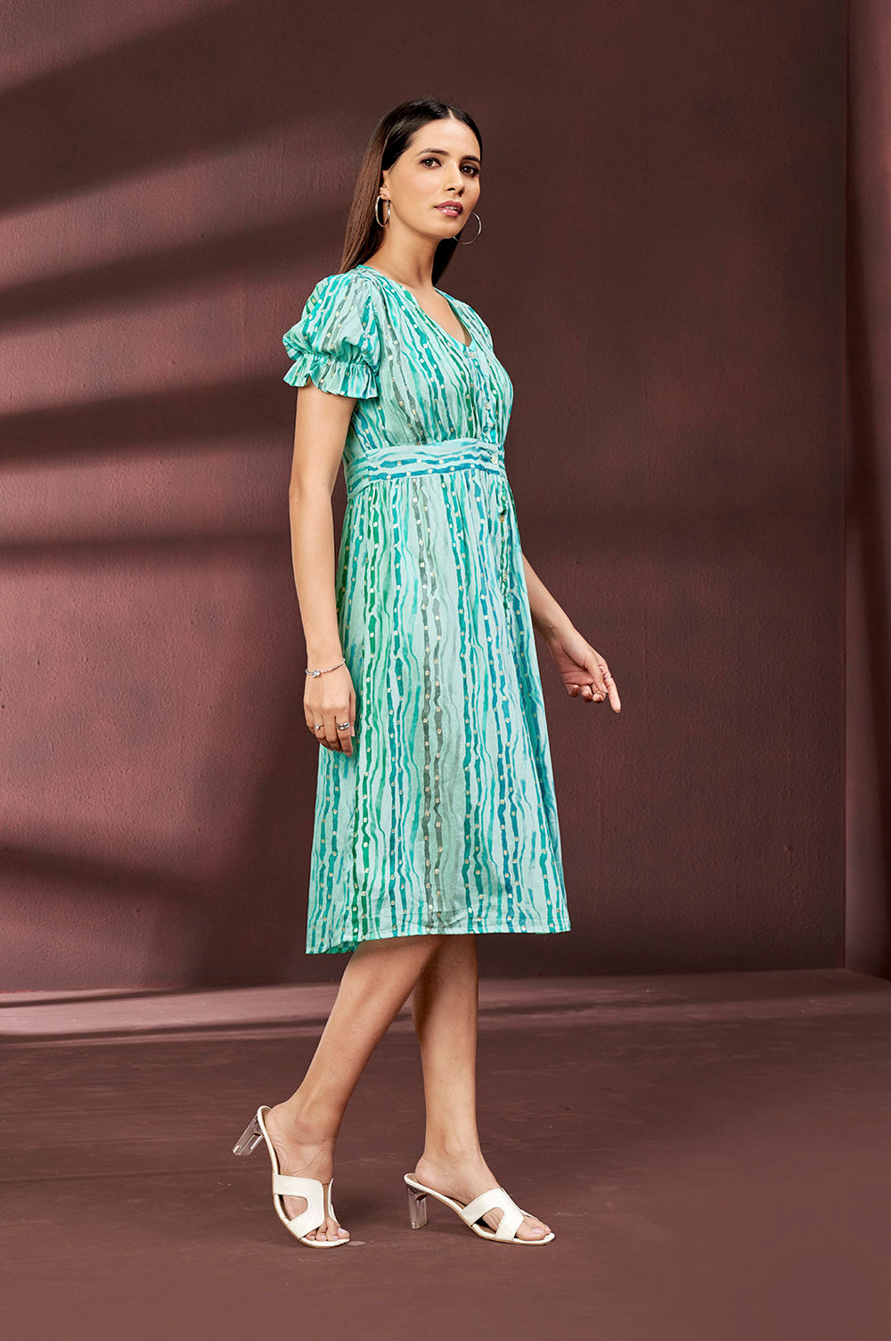 Green Print Dress