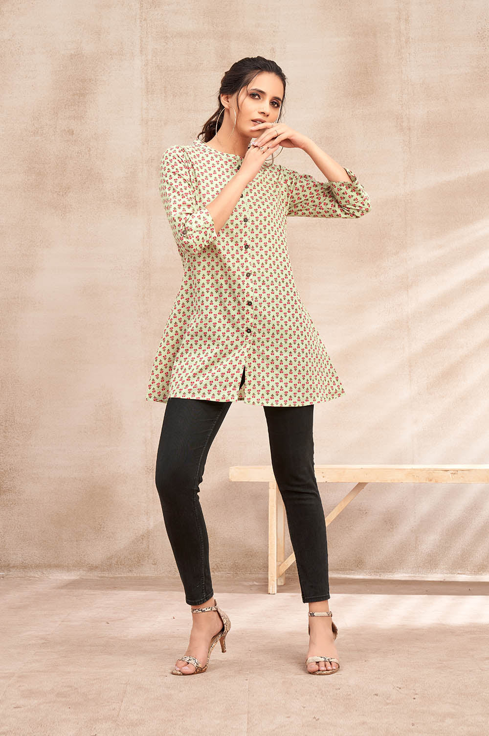 Pristine Green Heritage Kurti