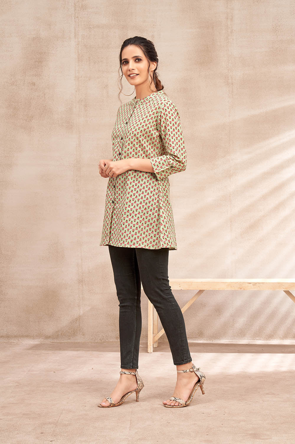 Pristine Green Heritage Kurti