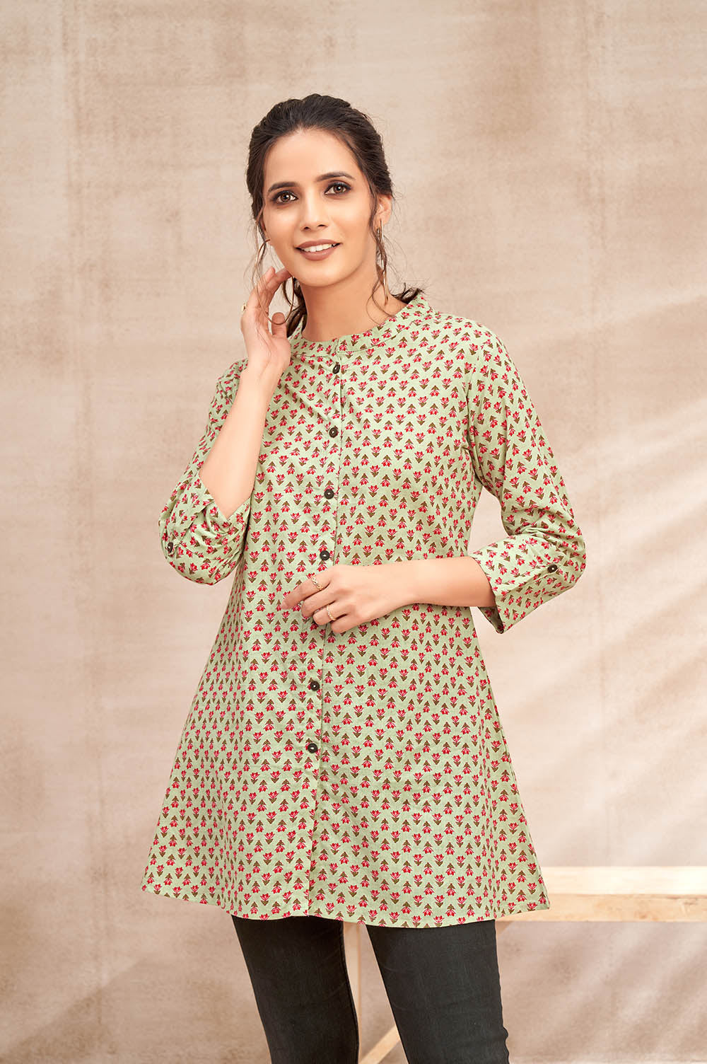 Pristine Green Heritage Kurti