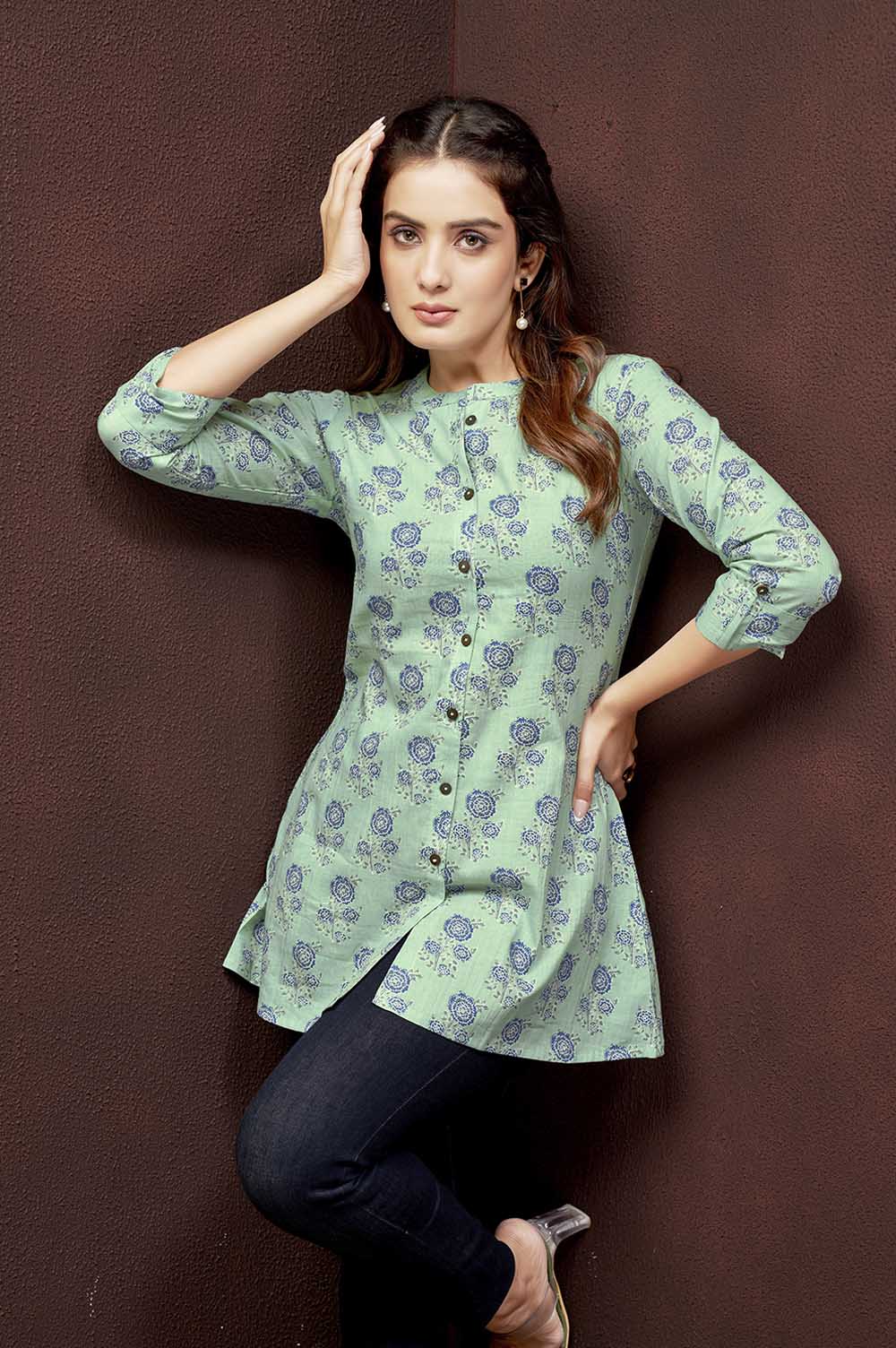 Green Floral Kurti