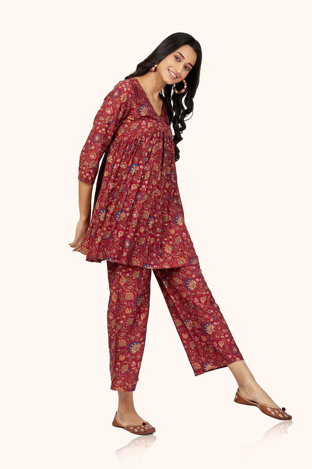 Foil Print Kurta & Pants Set
